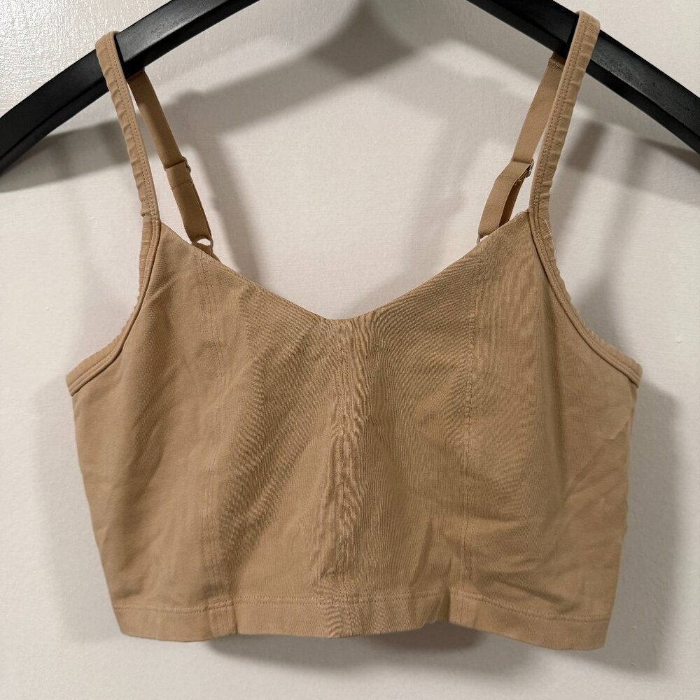Aerie Beige Tan Original Recharge V-neck Lined Light Support Bralette Size M